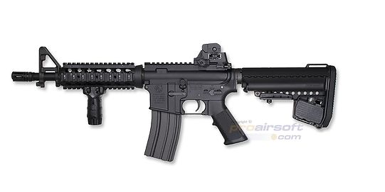 Marui Next-Gen M4 CQB-R NGRS blowback sähköase - metalli, musta - M4 CQB-R kuusiportainen VLTOR-tyyppinen tukki