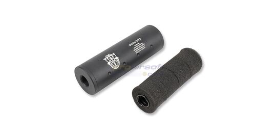 Special Forces äänenvaimennin - Special Forces -vaimennin, jossa sisällä superlonipehmuste ääntä vaimentamassa