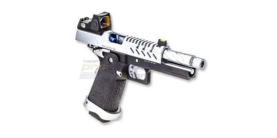 Vorsk Hi-Capa 4.3 GBB With Red Dot Sight, Full Metal, Silver/Black