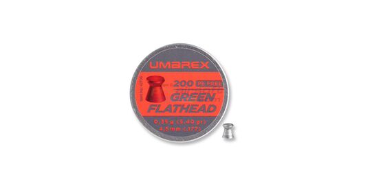 Umarex Green Flathead lyijytön luoti 4.5mm 200kpl - Umarex Green Flathead rasia