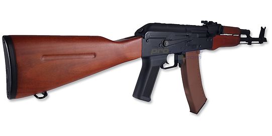 Cybergun AKM sähköase - teräsrunko, puutukki - Cybergun AKM airsoft sähköase teräsrungolla ja aidolla puutukilla