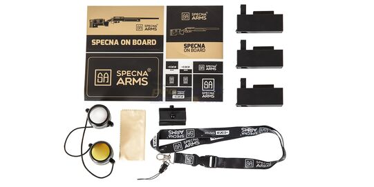 Specna Arms SA-S02 Core tarkkuuskivääri, multicam - Kolme 20 kuulan lipasta sekä linssin suojat sisältyvät SA-S02 Core -pakettiin