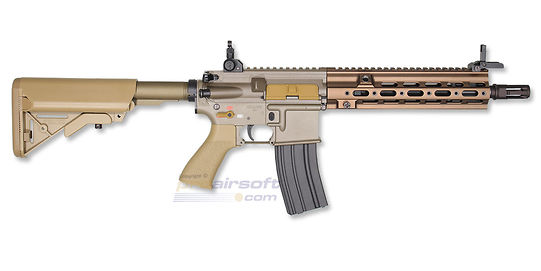 Marui Next-Gen HK416 Delta Custom NGRS Blowback AEG – Full Metal, Tan - Tokyo Marui Next-Gen HK416 Delta Custom tan full metal blowback AEG