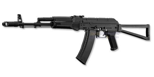AKS-74N Electric Airsoft Rifle Black – AEG with Folding Stock - AKS-74N black electric airsoft rifle with folding stock