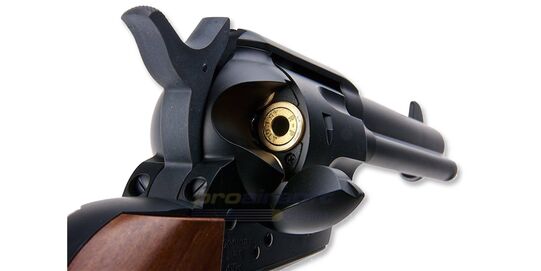 Marui SAA .45 Civilian 4.75" Spring Revolver – Classic Western Airsoft, Black - Marui SAA .45 Civilian airsoft revolver realistic shell cartridges
