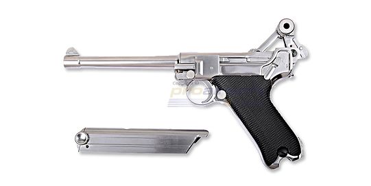 WE Parabellum 6" GBB, Metal Silver