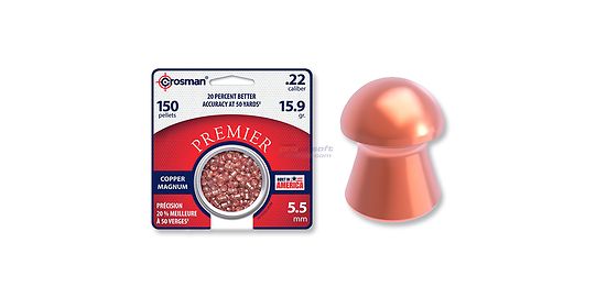 Crosman Copper Magnum Domed Pellet 150pcs 5.5mm