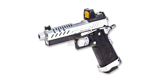 Vorsk Hi-Capa 4.3 GBB With Red Dot Sight, Full Metal, Silver/Black