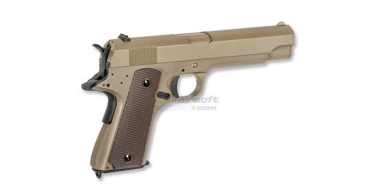 Cyma Colt M1911 AEP MOSFET Edition – electric airsoft pistol with LiPo, tan