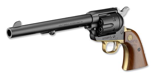 Marui SAA .45 Cavalry 7.5" Spring Revolver – Classic Western Airsoft, Black - Marui SAA .45 Cavalry 7.5