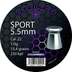 Striker Sport 5.5mm 1,0g (250 pcs) – Precision Wadcutter Pellets for Target Shooting