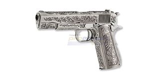 WE Colt M1911 kaasu blowback, hopea kuvioitu