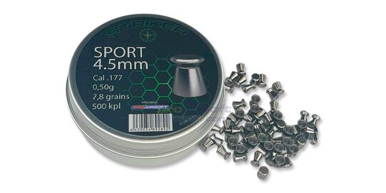 Striker Sport 4.5mm 0.50g Airgun Pellets (500 pcs) – Precision Wadcutter Pellets for Target Shooting
