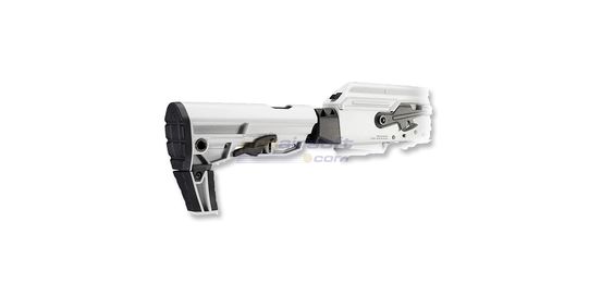 Marui Next-Gen AK White Storm NGRS blowback sähköase – metalli, valkoinen - AK White Storm M-LOK käännettävä olkatuki