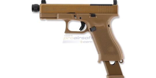 Umarex Glock 19X MOS Gen5 CO₂ Air Pistol 4.5 mm, Coyote – Optics Ready with Threaded Barrel - Coyote Umarex Glock 19X MOS Gen5 4.5 mm CO₂ air pistol