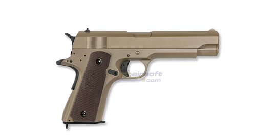 Cyma Colt M1911 AEP MOSFET Edition – electric airsoft pistol with LiPo, tan
