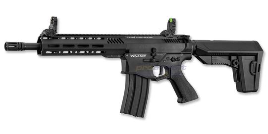 Krown Land Venator MkII AEG Electric Airgun 4.5mm, Full Auto - Krown Land Venator MkII full metal electric air rifle side profile