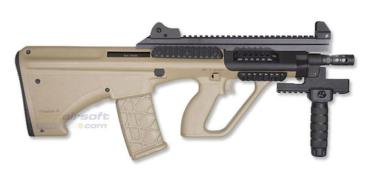 ASG Steyr AUG A3 XS Commando sähköase, hiekka