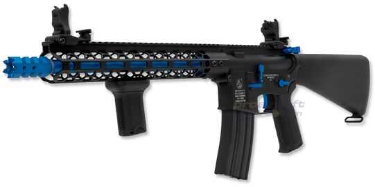 Cybergun Colt M4 Lima sähköase – metalli, M-LOK, MOSFET, sininen - Cybergun Colt M4 Lima sininen