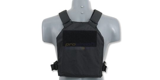 Plate Carrier + pehmeät panssarilevyt, musta - Plate carrier takapuoli velcro-paneelilla