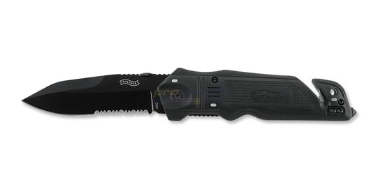 Walther ERK Emergency Rescue taittoveitsi - Walther ERK pelastusveitsi 440C-teräksellä, turvavyöleikkurilla ja lasinrikkojalla