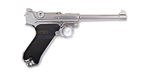 WE Parabellum 6" GBB, Metal Silver