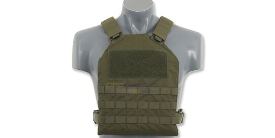Plate Carrier + pehmeät panssarilevyt, vihreä - Plate carrier liivi pehmeillä dummy panssarilevyillä