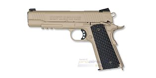 Swiss Arms M1911 Tactical Rail ilmapistooli 4.5mm CO2, metalli hiekka