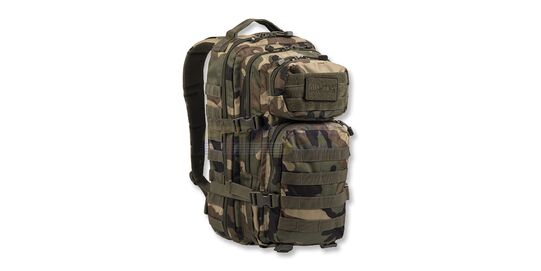 Mil-Tec rynnäkköreppu 20L, woodland - Mil-Tec 20 litran rynnäkköreppu useilla taskuilla ja MOLLE-lenkeillä