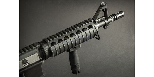 Evolution Recon Mk18 Mod 0 Carbontech sähköase, musta - RIS-etukädensija ja kiinteä etutähtäin
