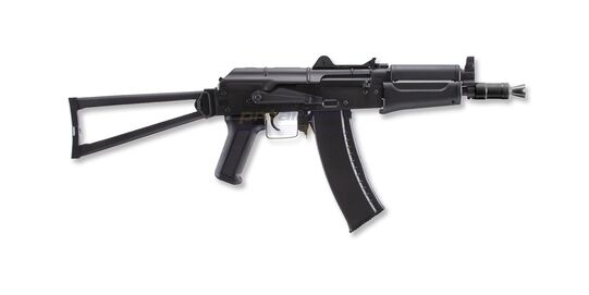 AKS-74U Electric Airsoft Rifle Black – Compact AEG with Folding Stock - AKS-74U black electric airsoft rifle with folding stock