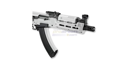 Marui Next-Gen AK White Storm NGRS blowback sähköase – metalli, valkoinen - AK White Storm M-LOK etukädensija