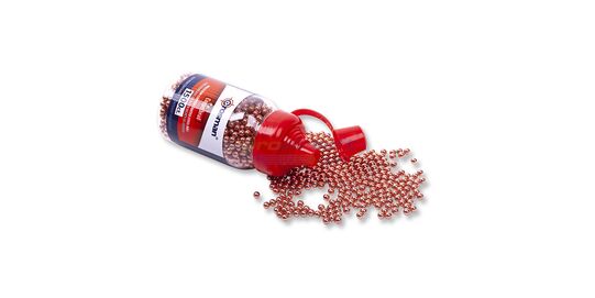 Crosman Copperhead 4.5mm Steel BBs – copper coated precision BBs (2500 pcs) - Crosman Copperhead 4.5mm steel BBs in EZ-Pour bottle.
