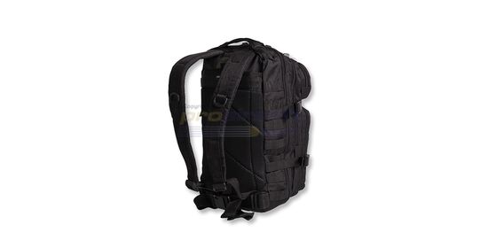 Mil-Tec rynnäkköreppu 20L, musta - Mil-Tec rynnäkkörepun pehmustettu ja hengittävä selkäosa