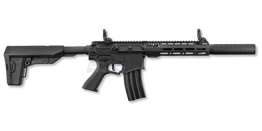 Krown Land Venator MkII AEG Electric Airgun 4.5mm, Full Auto, Silencer - Krown Land Venator MkII full metal electric air rifle side profile