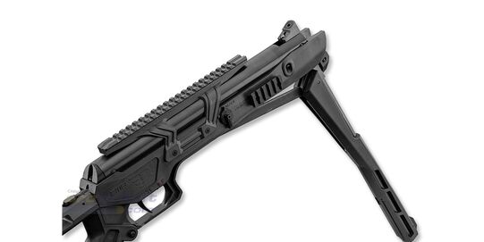 Black Bunker BM8 Survival 4.5mm ilmakivääri, musta - Kuva kivääristä piippu taitettuna