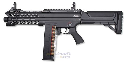 Marui SGR-12 sähköhaulikko – 3 kuulaa/laukaus, sarjatuli, metalli - Tokyo Marui SGR-12 täysmetallinen kolmipiippuinen sähköhaulikko