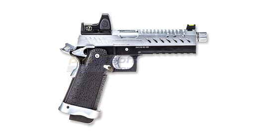 Vorsk Hi-Capa 5.1 GBB With Red Dot Sight, Full Metal, Silver/Black