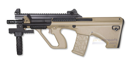 ASG Steyr AUG A3 XS Commando sähköase, hiekka