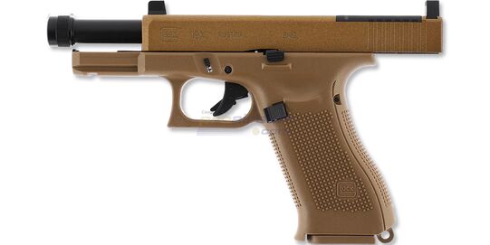 Umarex Glock 19X MOS Gen5 CO₂ Air Pistol 4.5 mm, Coyote – Optics Ready with Threaded Barrel - Coyote Umarex Glock 19X MOS Gen5 4.5 mm CO₂ air pistol