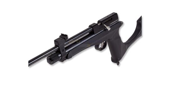 Diana Chaser Rifle Kit CO₂ Air Pistol .22 Cal – Convertible Pistol & Rifle Combo - Close-up of the loading handle and rear sight