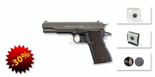 Cybergun 1911 A1 Auto Ordnance CO2 ilmapistooli 4.5mm, rihlattu piippu, musta