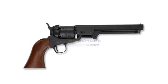 Marui Colt M1851 Navy Spring Revolver, Black - Marui Colt M1851 Navy spring revolver full side view, black finish.