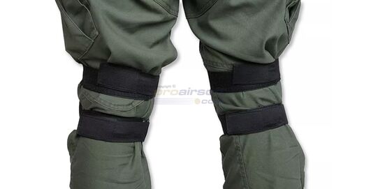 Polvisuojat, vihreä - Vihreät ergonomiset polvisuojat tarranauhakiinnityksellä