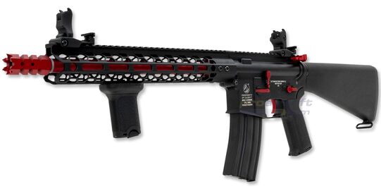 Cybergun Colt M4 Lima sähköase – metalli, M-LOK, MOSFET, punainen - Cybergun Colt M4 Lima punainen