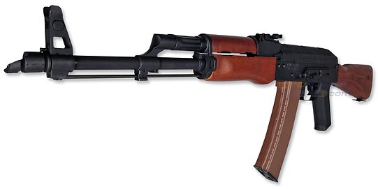 Cybergun AKM sähköase - teräsrunko, puutukki - Cybergun AKM airsoft sähköase teräsrungolla ja aidolla puutukilla
