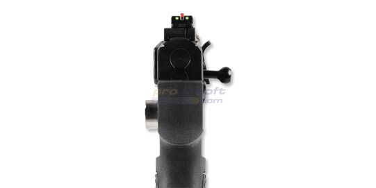 Hatsan Optima Velox PCP Pistol 4.5mm – Semi-Automatic Airgun with Removable Cylinder and Tru-Glo Sights - Close-up of the Tru-Glo fibre optic sights