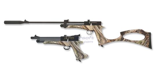 Artemis CP2 4,5mm CO2 ilma-ase, camo - Artemis CP2 4,5 mm CO₂ ilma-ase camo pistooli- ja kiväärikonfiguraatiossa