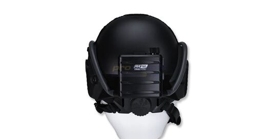 Strike Systems AFU-1 Anti-Fog Unit for Airsoft Goggles and Glasses - AFU-1 mounted to a tactical helmet using the supplied hook-and-loop attachment
