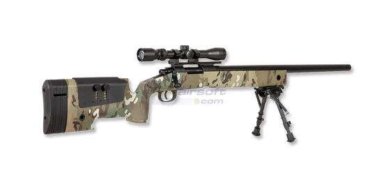 Specna Arms SA-S02 Core tarkkuuskivääri, multicam - Specna Arms SA-S02 Core tarkkuuskivääri, varustettuna Picatinny-kiskolla ja säädettävällä poskipakalla
